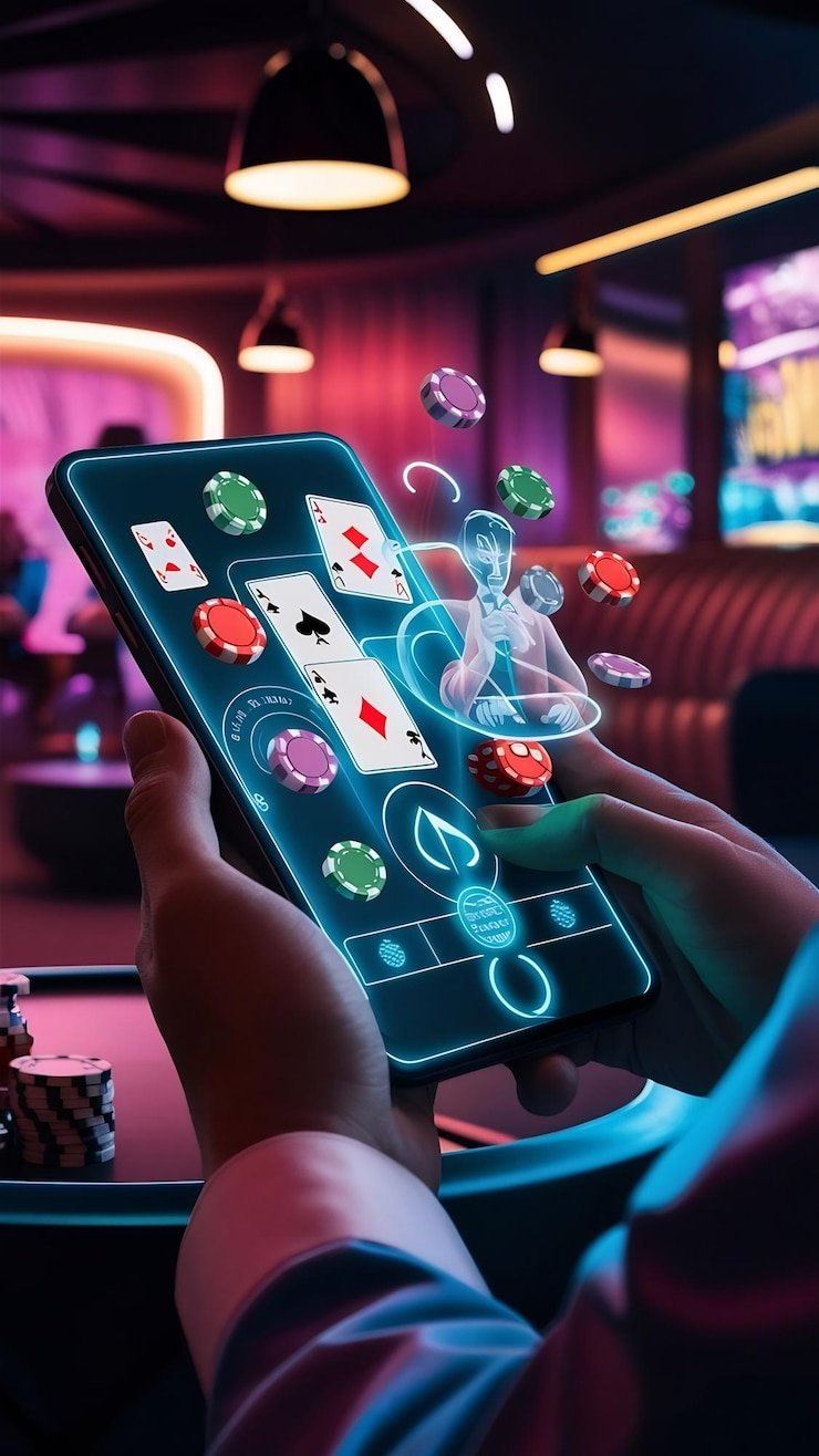 Microgaming baccarat table interface on bandar919 showing Player, Banker, and Tie betting zones
